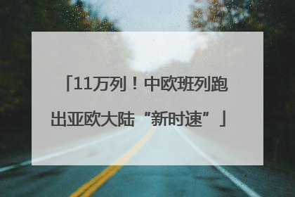 11万列！中欧班列跑出亚欧大陆“新时速”