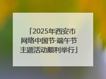 2025年西安市网络中国节·端午节主题活动顺利举行