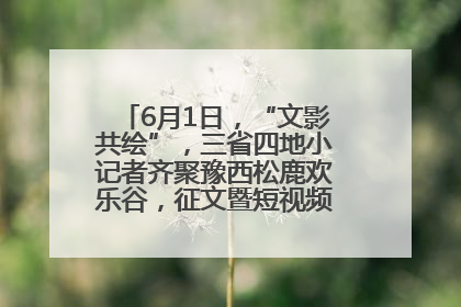 6月1日，“文影共绘”，三省四地小记者齐聚豫西松鹿欢乐谷，征文暨短视频大赛精彩启幕！