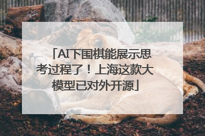 AI下围棋能展示思考过程了！上海这款大模型已对外开源